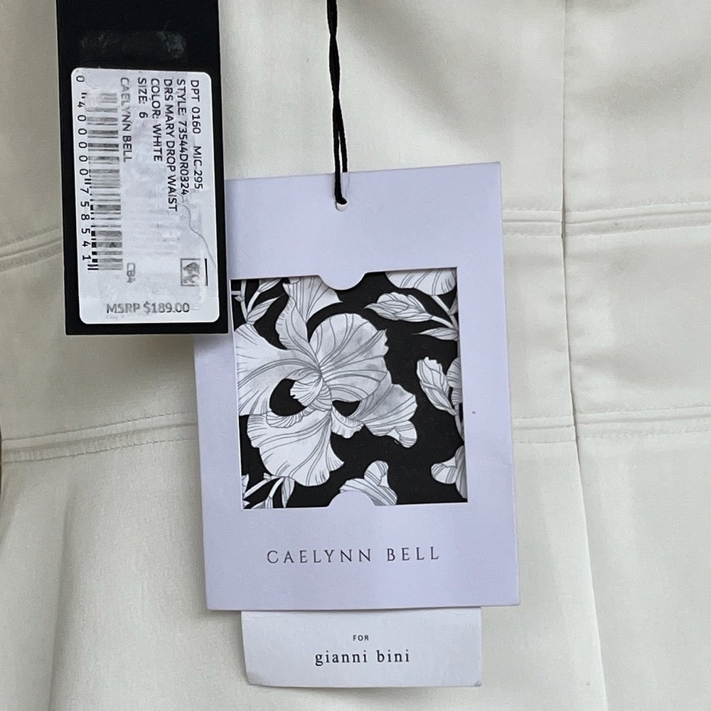 Gianni Bini Caelynn Bell Mary Drop Waist Maxi Dress White Sm 6 NWT Wedding Bride - Picture 6 of 16